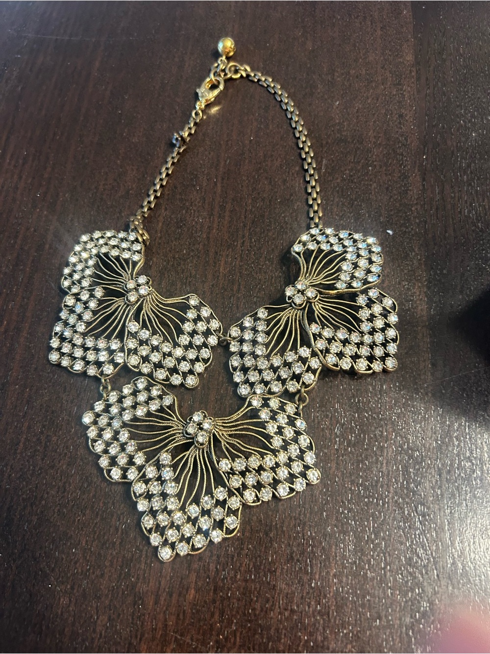Lulu Frost Gold  Crystal Cactus Flower Bib Necklace